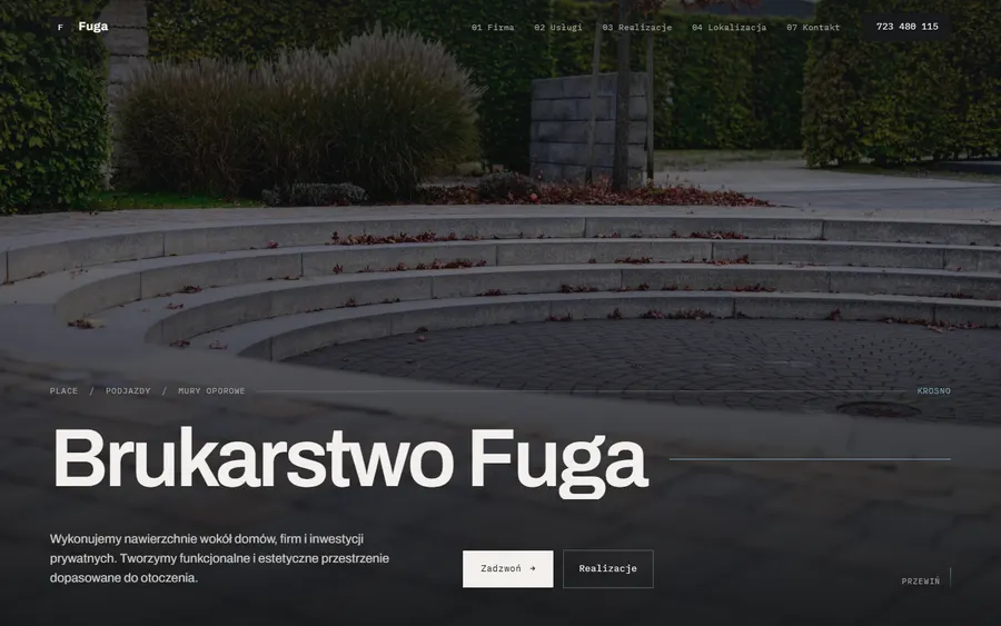 Podgląd makiety FUGA na desktopie